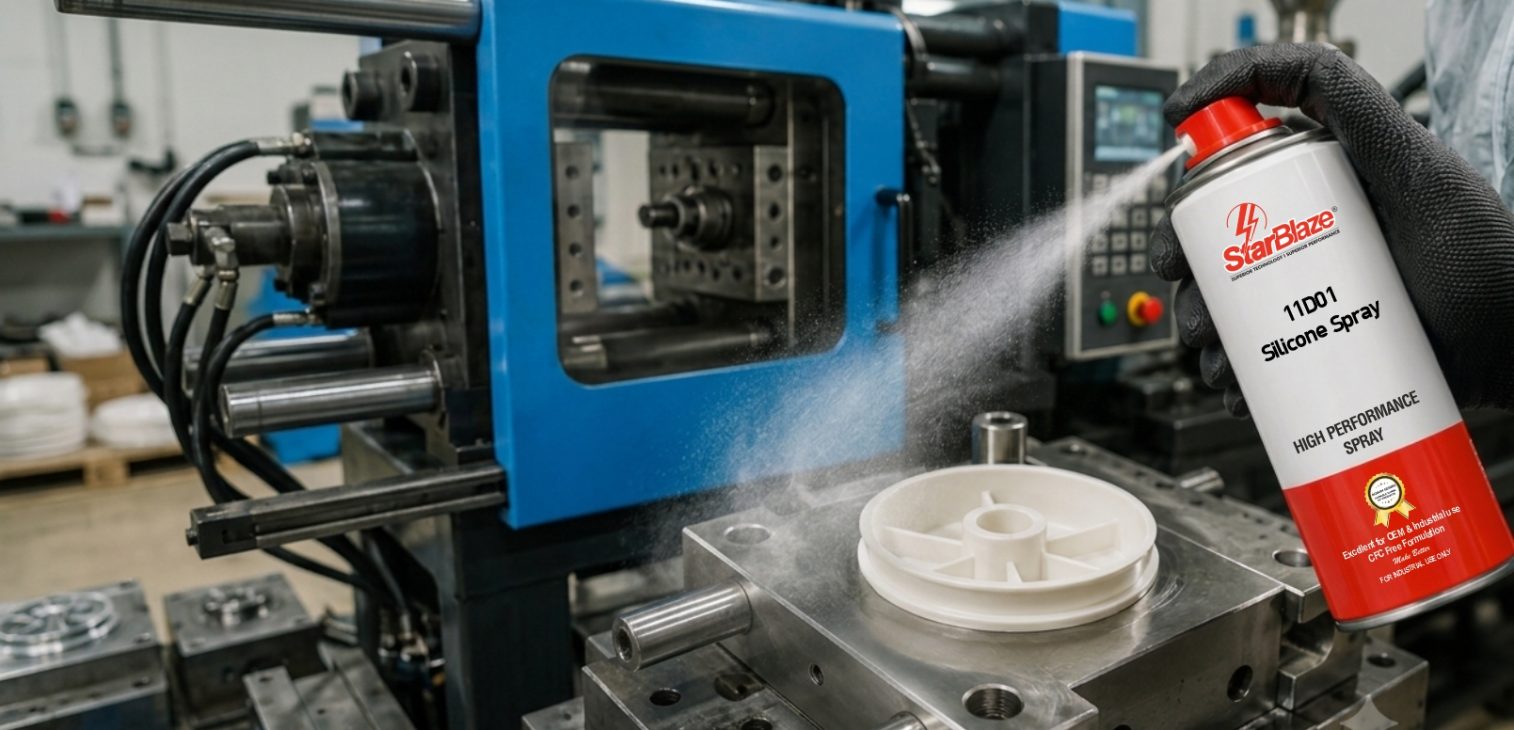 How Silicone Spray Improves Productivity in Plastic Injection Molding